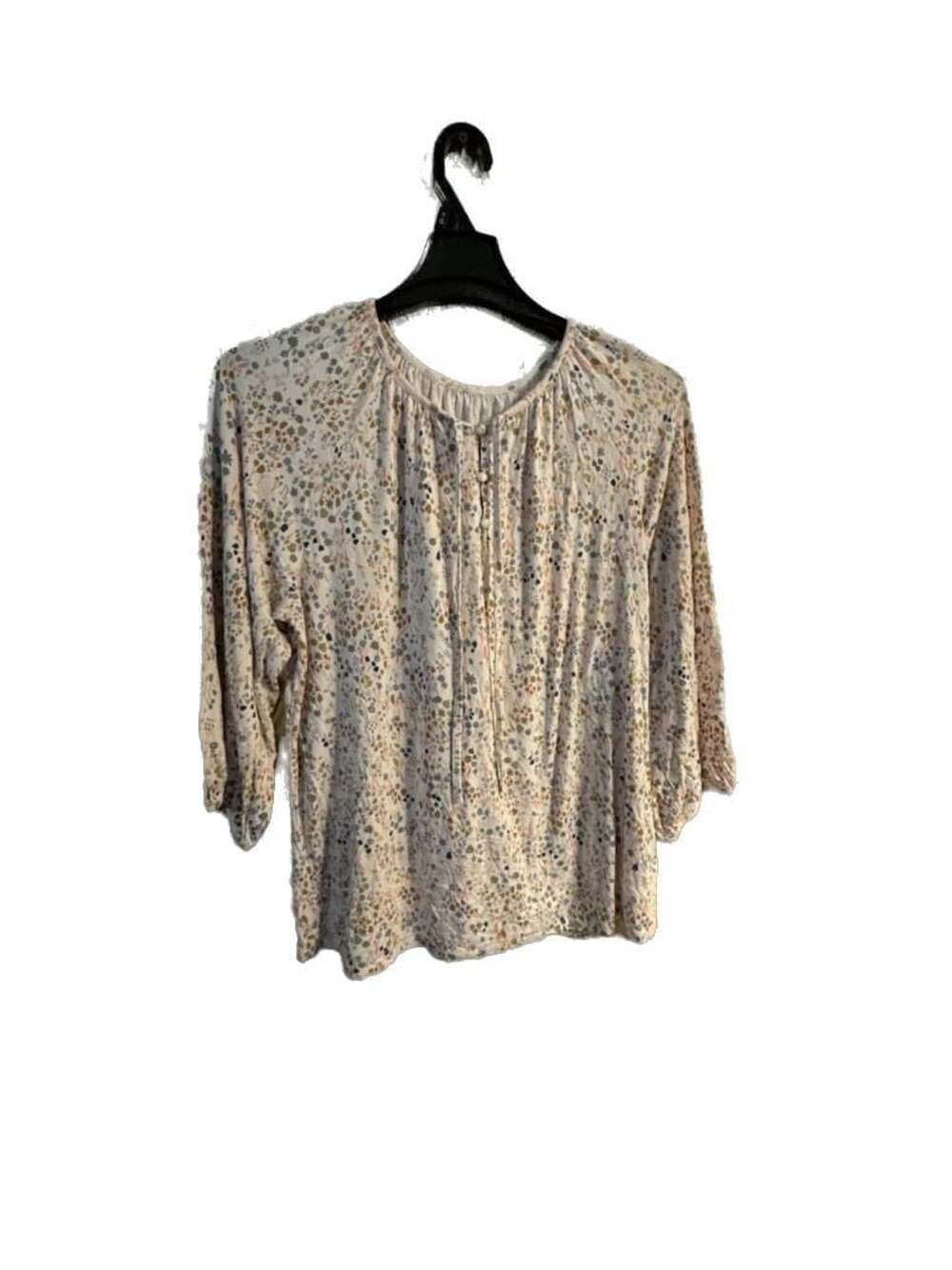 West K Women's Sophia Three Quarter Sleeve Ivory Ditzy Floral Blouse